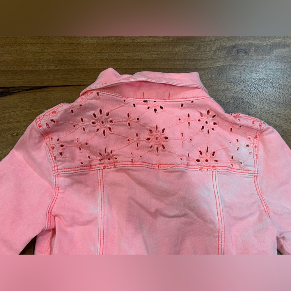 Billieblush Pink Girls' Asymmetrical Zip Jean Jacket - Picture 5 of 10